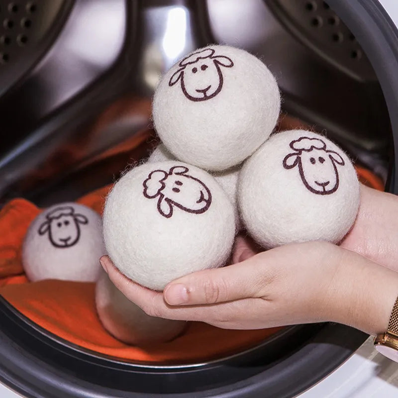 Wool Dryer Balls Fabric Virgin Reusable Softener Laundry 5cm Dry Kit Ball