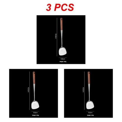 1. Wok Spatula Iron
2. Ladle Tool Set
3. Spatula for Stainless Steel Cooking
4. Kitchen Accessories.