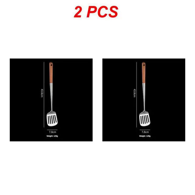 1. Wok Spatula Iron
2. Ladle Tool Set
3. Stainless Steel Cooking Equpment
4. Kitchen Accessories