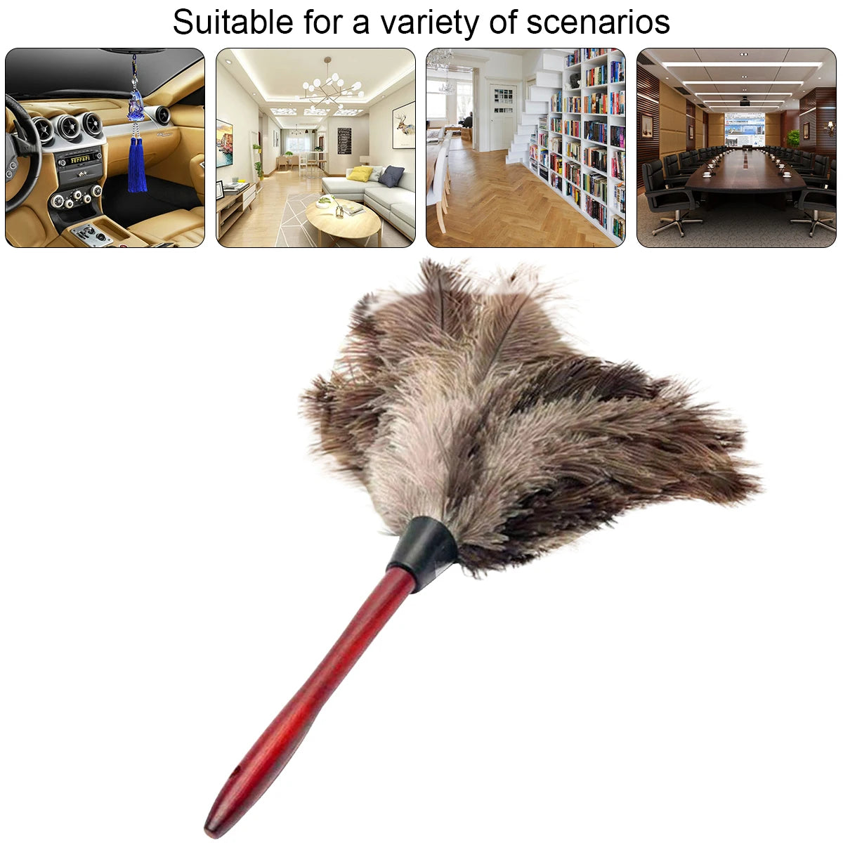 Anti-static Ostrich Natural Feather Brush Duster