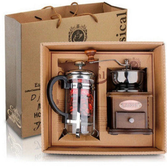 Kitchen Coffee Utensils, Handheld Coffee Grinder Gift Box Set