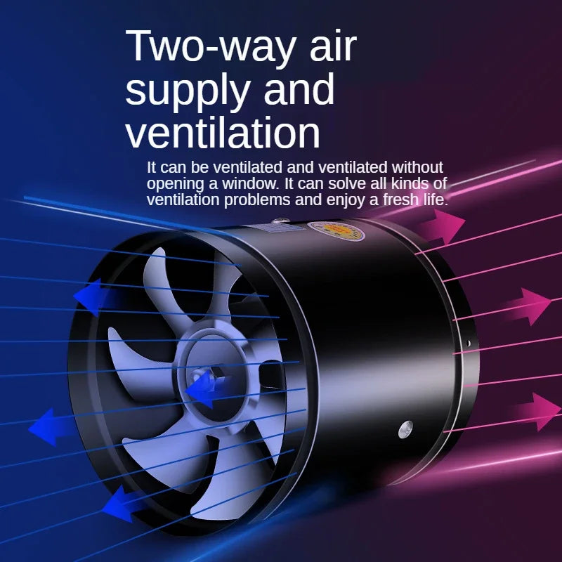 10/12inch Duct Fan Air Ventilator Metal Pipe Ventilation Exhaust Fan