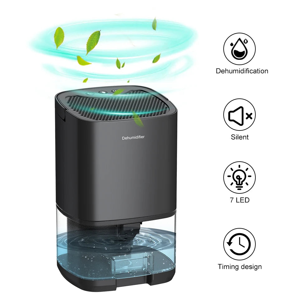 1000ml Dehumidifier With Basic Air Filter 2 in 1 Quiet Moisture Absorbers