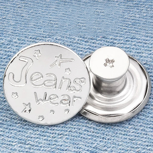 - Replacement Jeans Buttons 17mm No-Sew Nailess Removable Metal Jeans Button
- Repair Combo Thread Rivets
- Screwdrivers