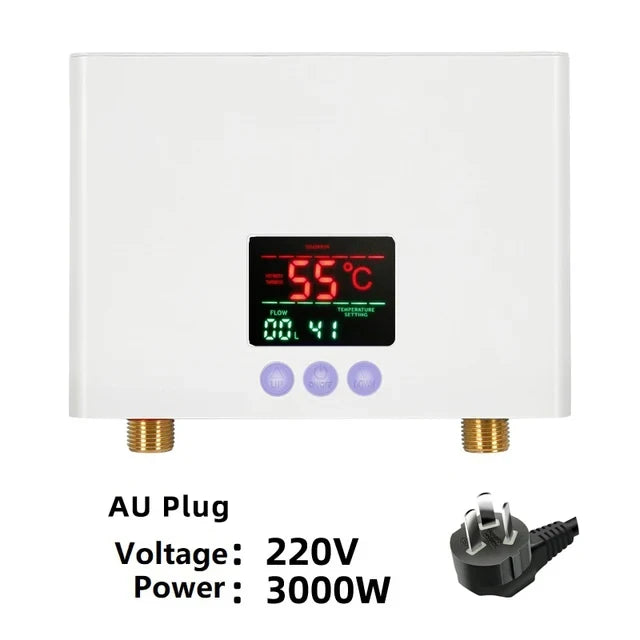 Wall Mounted Electric Water Heater with Remote Control and LCD Display - 110V 220V