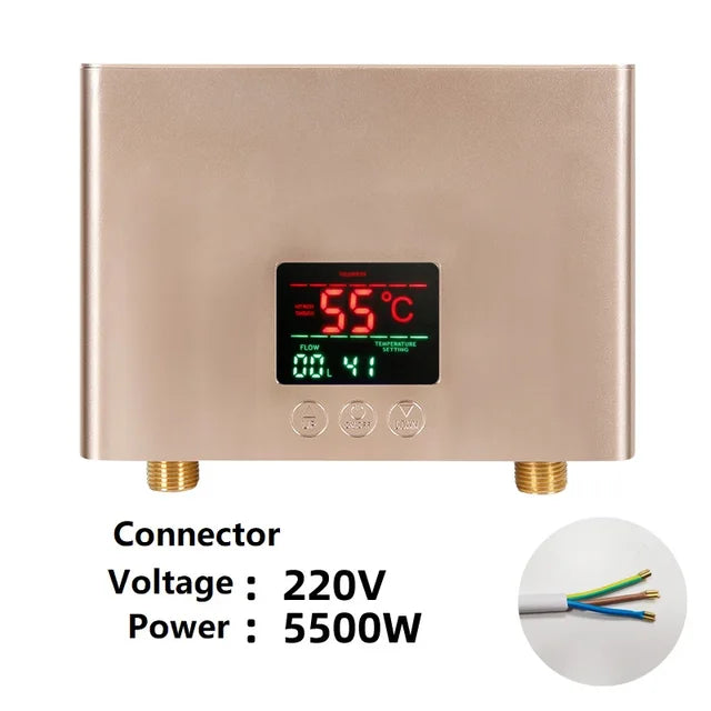Instant Electric Water Heater Mini Intelligent Frequency Conversion Constant Temperature 5500W