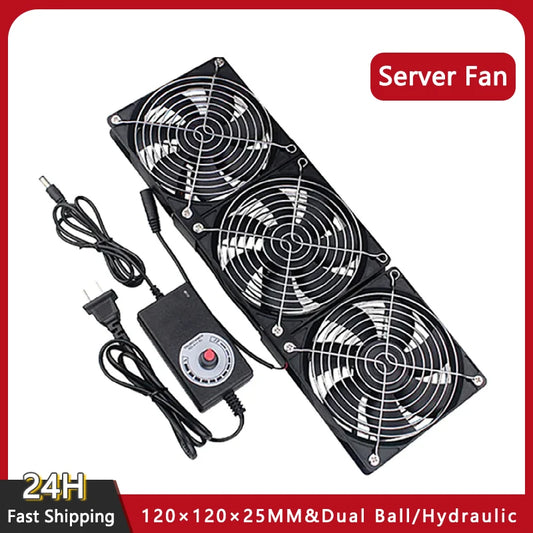 120mm 3000RPM Fan Cooling with Controller 12cm 12V 220V Btc Machine Chassis Workstation Cabinet Radiator Server Fan