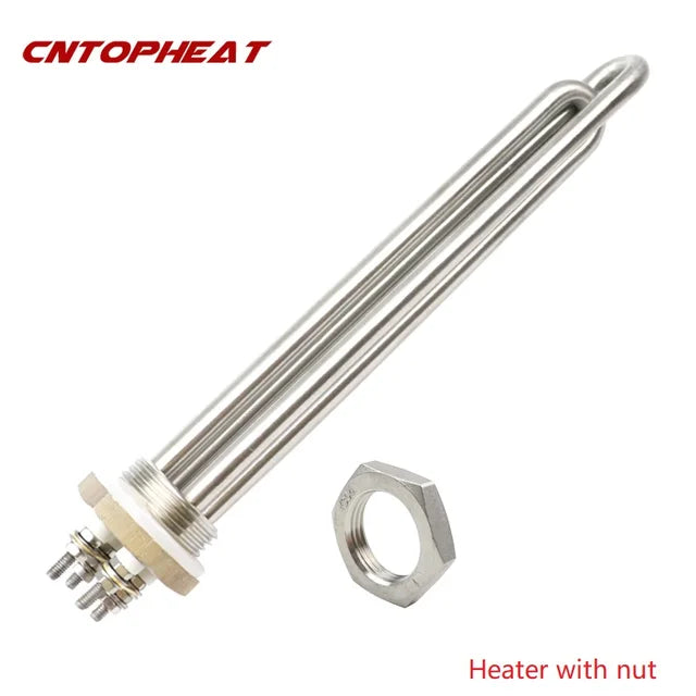 12v 600w 1" BSP Heating Element Tubular Electric Heater Immersion dc Solar Water Heater Element