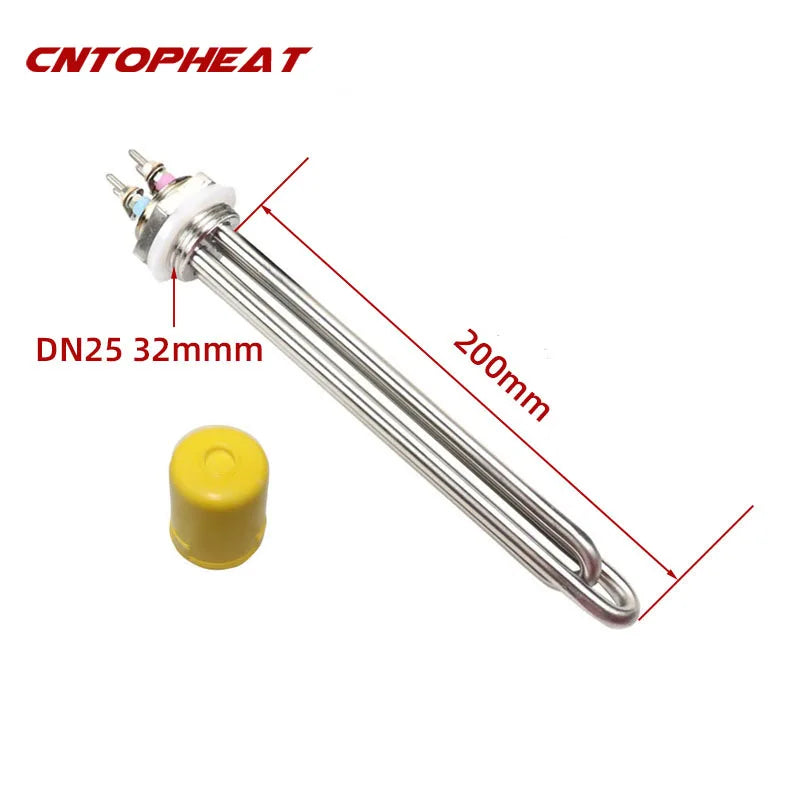 12v Heating Element DN25 Solar Water Heater Element Stainless Steel Immersion Water Heater With Cap.