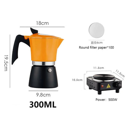 150ML 300ML Mocha Pot Italian Extraction Hand Brew Coffee Pot Set
Outdoor Pot Home Coffee Machine With Electric Furnace