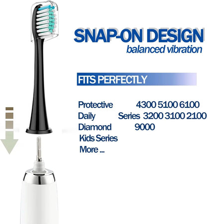 Replacement Toothbrush Head Compatible with Philips Sonicare Click-on Toothbrush Handles