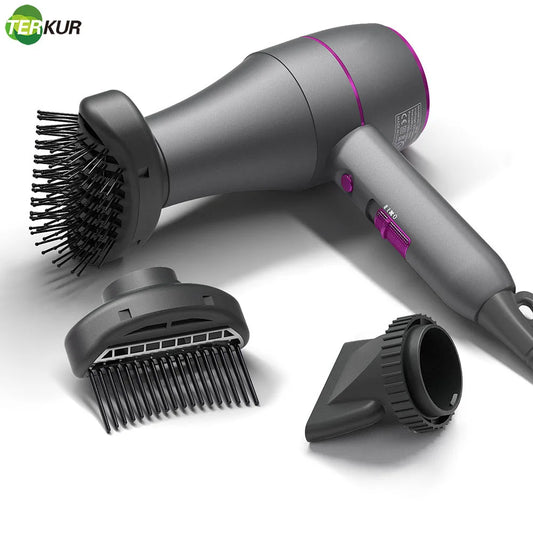 1800W Professional Hair Dryer
Hot and Cold Strong Wind Blower
Constant Temperature Hair Dryer 
1 Collecting 2 Air Comb Nozzle 
3Gear Hair Dryer