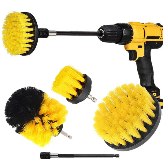 Electric Drill Scrubber Brush Power Brush Set Kit - Car Soft Brush Drill Kit - Bathroom Kitchen Auto Care Cleaning Tools