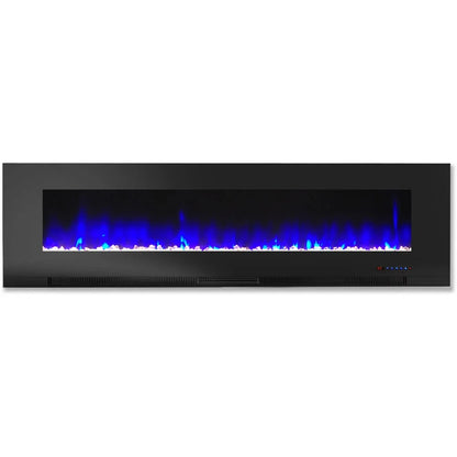 2023 New 60 in. Wall Mounted Electric Fireplace Heater, Black.