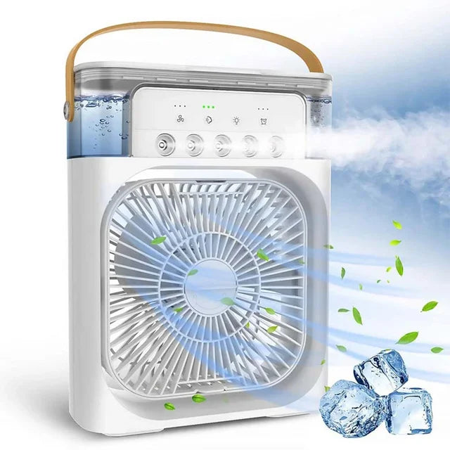Portable Humidifier Fan Air Cooler Fan Electric Air Conditioner USB Led