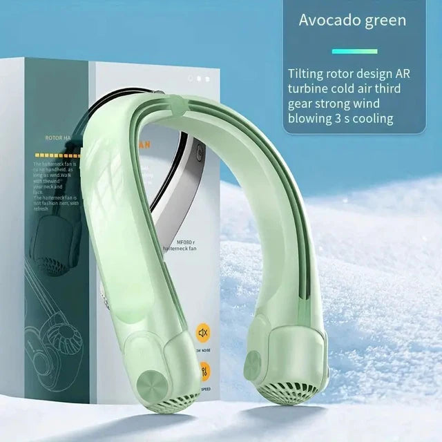 2024 Wearable Neck Fan Portable Air Conditioner Rechargeable Bladeless Fan
