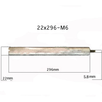 22*296mm-M6 Magnesium Anode Rod