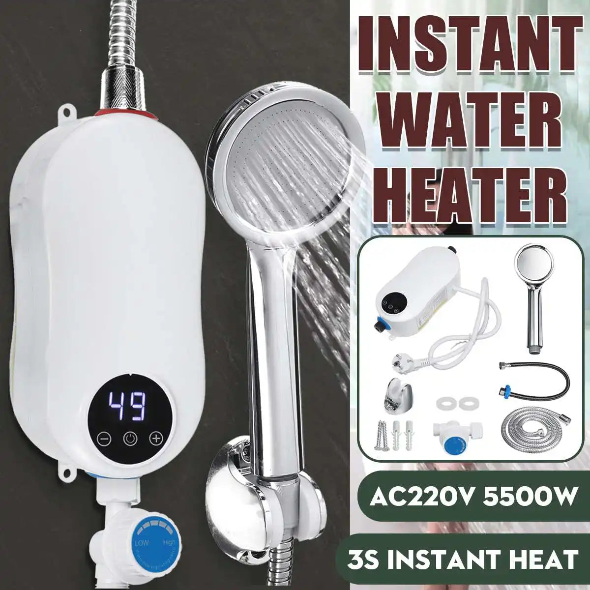 220V 5500W Electric Hot Water Heater Tap