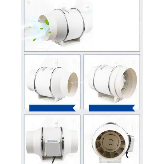 220V Exhaust Fan Home Quiet Inline Pipe Duct Fan - Bathroom Extractor Ventilation