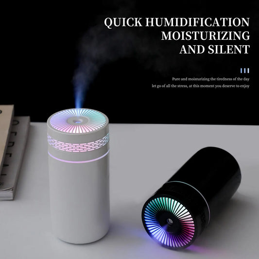 250ML Car Air Humidifier Mini Mist Diffuser LED Light USB Bedroom Travel