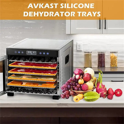 Silicone Dehydrator Sheets 26x31cm
Non-stick Dehydrator Mats with Edge
Trays for Fruit Leather Vegetables