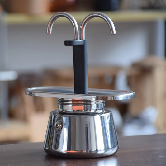 2Cup 100ML Moka Pot Double Head Stainless Steel Mocha Coffee Pot
Italian DIY Conduit Coffee Maker Moka Coffee Maker Kitchen Tool