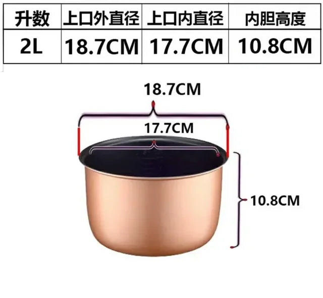 2L Gold Rice Cooker Pot
3L Gold Rice Cooker Pot
4L Gold Rice Cooker Pot
5L Gold Rice Cooker Pot
Aluminum Alloy Tank Bowl Tank for Rice Cookers