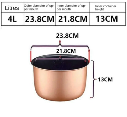 2L Gold Rice Cooker Pot
3L Gold Rice Cooker Pot
4L Gold Rice Cooker Pot
5L Gold Rice Cooker Pot
Aluminum Alloy Tank for Rice Cooker
Intelligent Rice Cooker Bowl Tank