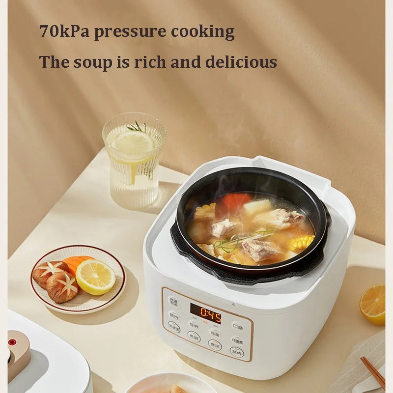 Mini Electric Pressure Cooker Rice Cooker Stew Meat Soup Porridge