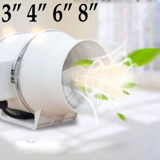 Inline Pipe Duct Fan 220V Extractor Ventilation Kitchen Toilet Wall Air Cleaning