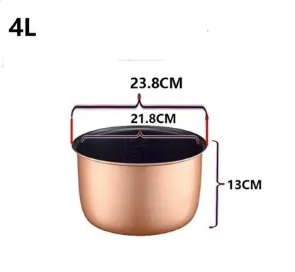 304 Stainless Steel Rice Cooker Inner Container (Non Stick Cooking Pot) - Replacement Accessory - Kitchen Food Rice Cooker Liner