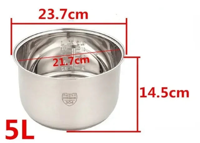 304 Stainless Steel Rice Cooker Inner Container Non Stick Cooking Pot Replacement Kitchen Accessory -  Rice Cooker Liner
