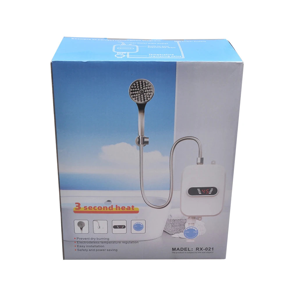 Instant Electric Water Heater 3500W Fast Heating Mini Small Shower for Kitchen Durable Safety Home Thermostatic Shower Set