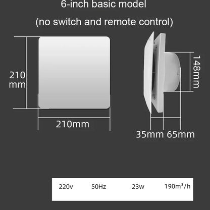 4/6 Inch High Speed Exhaust Fan Toilet Kitchen Bathroom Hanging Wall Window Ventilator Extractor