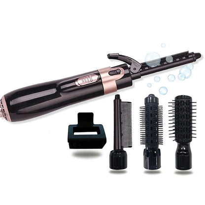 Salon Hot Air Brush Hair Blow Dryer Brushes Set Curler Combo Interchangeable Brush Head.