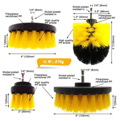 1. 4-in-one Electric Brush
2. Yellow Car Wash Brush
3. Car Drill Cleaning Brush Kit
4. Automatic Cleaning Brush Suit