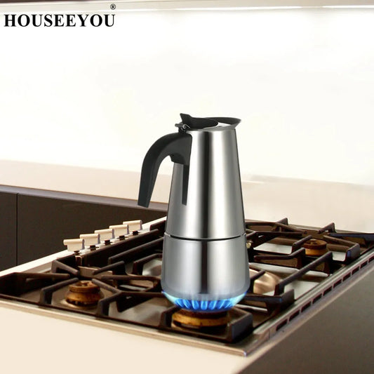 450ml 9 Cup Stainless Steel Italian Espresso Percolator Coffee Stovetop Maker Mocha Pot