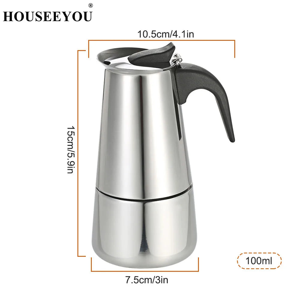 450ml 9 Cup Stainless Steel Italian Espresso Percolator Coffee Stovetop Maker Mocha Pot