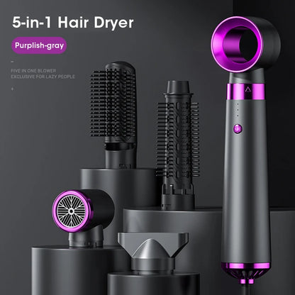 5 In 1 Hair Dryer Hair Blower Hot Cold Air Styler Comb Brush Hairdryer Electric Blowing 220V EU Plug