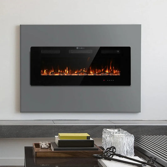 50" Wall Mounted Electric Fireplace
Low-Noise Fireplace Heater Mantel
Touch Screen
Timer
Adjustable Flame Color