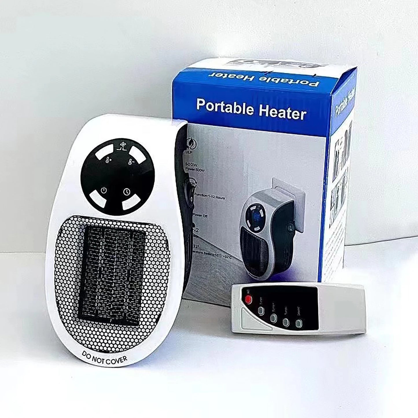 500w Mini Electric Heater with Remote Control Silent Desktop Warm Air Blower Winter Home Warmer Machine for Household Office. 

Product name: 
Mini Electric Heater with Remote Control