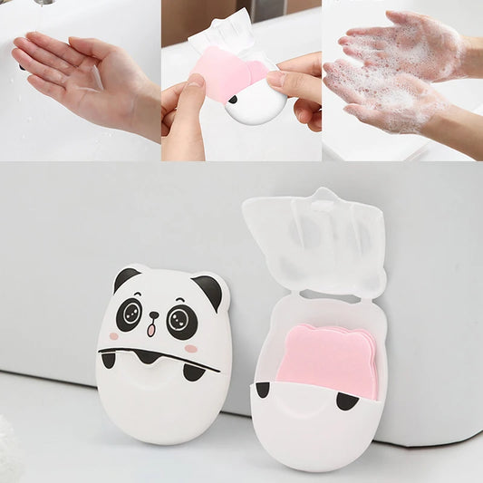 50pcs Travel Portable Soap Paper Disposable Soap Hand Soap Cleaner Bath Washing Hands Clean Scented Slice Mini Paper Soap.