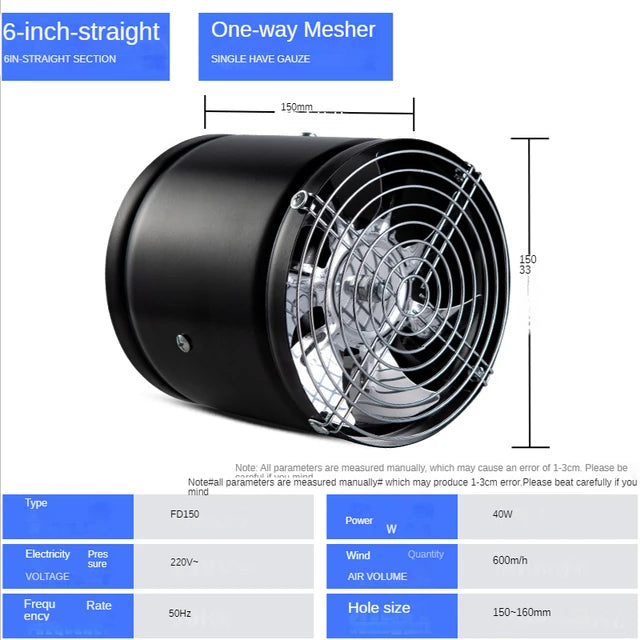 Air Ventilator Electric Exhaust Fan Extractor Wall Fan Duct Fan