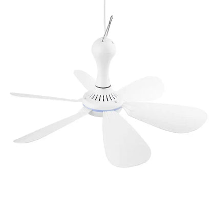 6 Leaves 5V USB Ceiling Fan Air Cooler USB Powered Hanging 16.5 inch Tent Hanger Fans for Camping Outdoor Dormitory Home Bed
