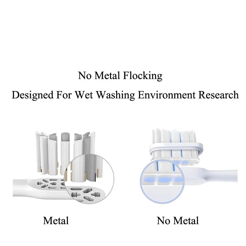 6pcs Replaceable For XIAOMI MIJIA T302 Brush Heads Sonic Electric Toothbrush Soft DuPont Bristle Brush Vacuum Refills Nozzles. 
Product name: XIAOMI MIJIA T302 Brush Heads
