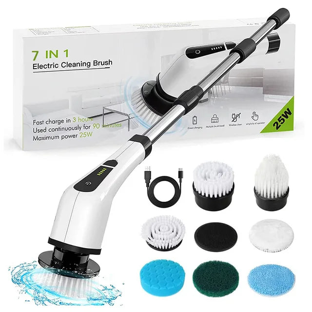Electric Spin Scrubber
Cordless Cleaning Brush
Extension Handle Cleaner
Wall Window Tub Tile Scrubber
