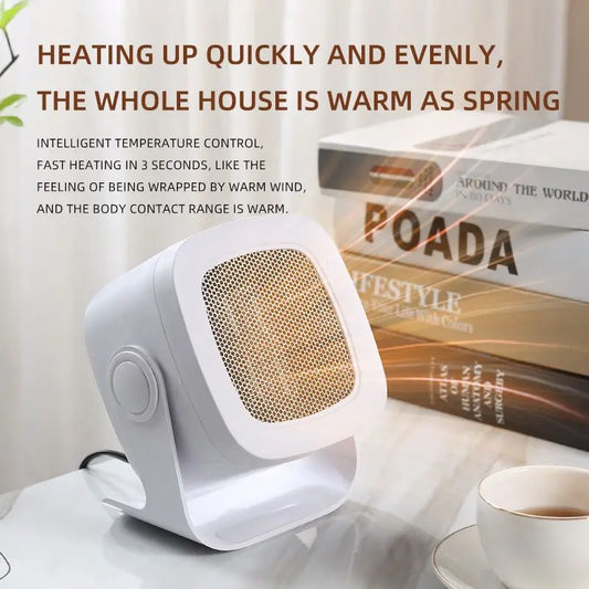 800W Electric Heater for Home Bedroom Portable Silent Heater Small Desktop PTC Ceramic Low Consumption Heaters.