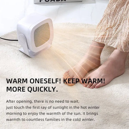 800W Electric Heater for Home Bedroom Portable Silent Heater Small Desktop PTC Ceramic Low Consumption Heaters.