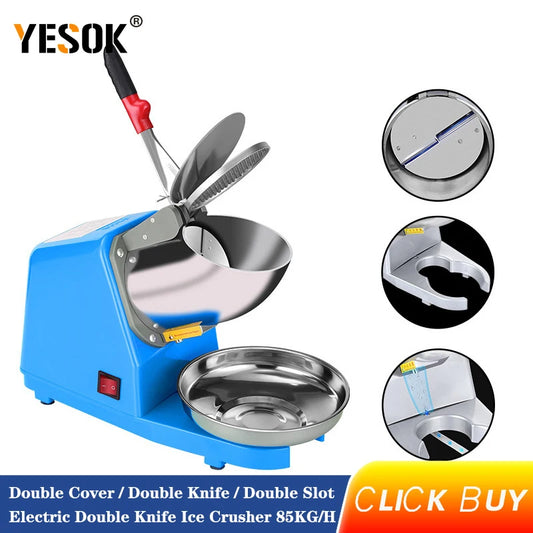 Electric Double Knife Ice Crusher
Snow Shaved Ice Machine
Milk Tea Shop Household
High Power Ice Crusher