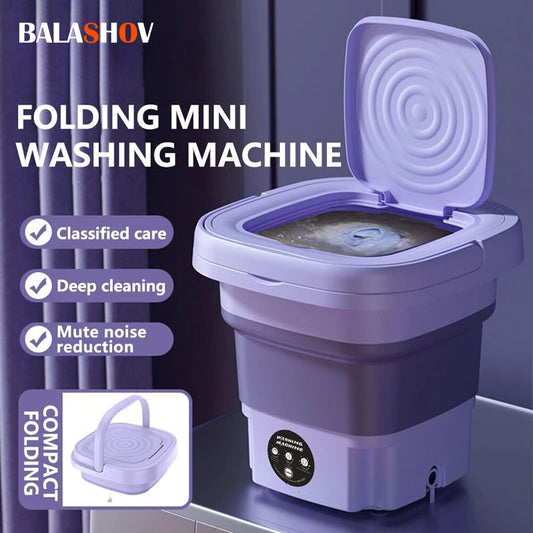 8L Portable Small Foldable Washing Machine
Spin Dryer For Socks Underwear Panties Washer
Household Mini Washing Machine